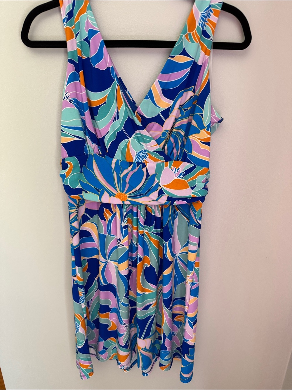 Pappagallo Royal Blue Dress with Pink Accent Trim